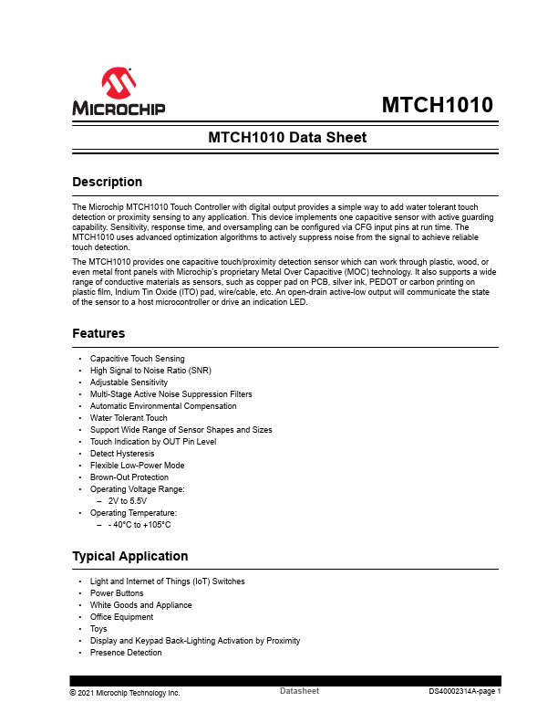 MTCH1010 Microchip