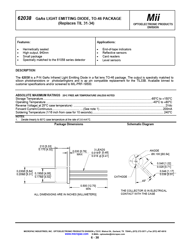 62038-102 Micropac Industries