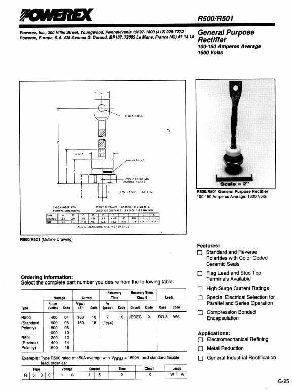 R5001015 Powerex Power Semiconductors