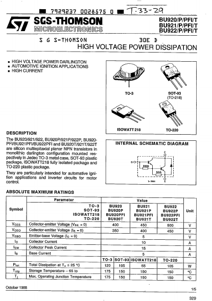 BU920P ST Microelectronics