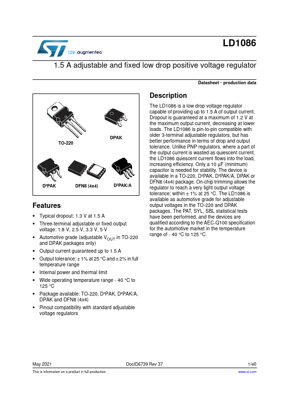 LD1086 ST Microelectronics