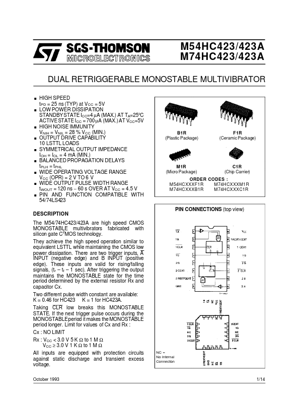 <?=M74HC423?> डेटा पत्रक पीडीएफ