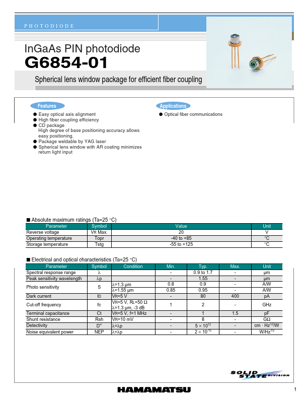 G6854-01 Hamamatsu Corporation