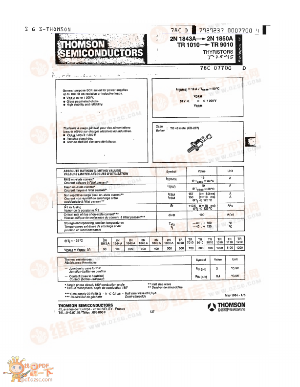 2N1844A Thomson-CSF