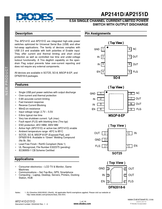 AP2151D Diodes Incorporated