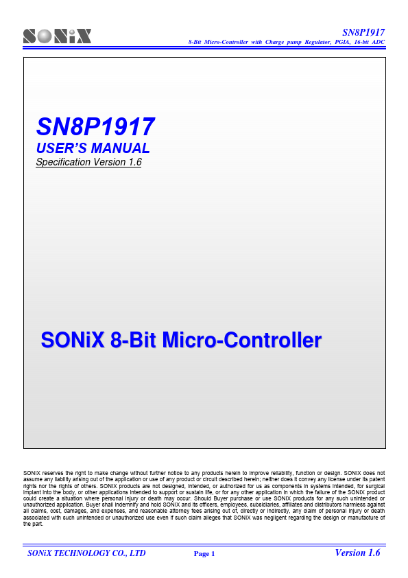 SN8P1917 Sonix