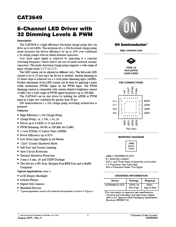 CAT3649 ON Semiconductor