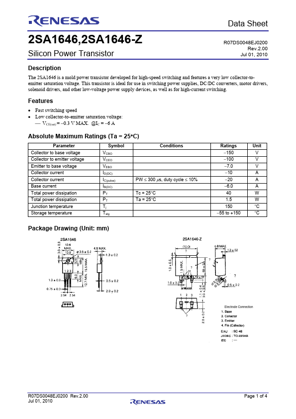 2SA1646-Z Renesas