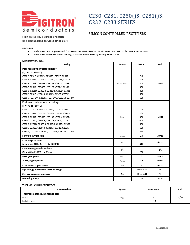 C230M Digitron Semiconductors