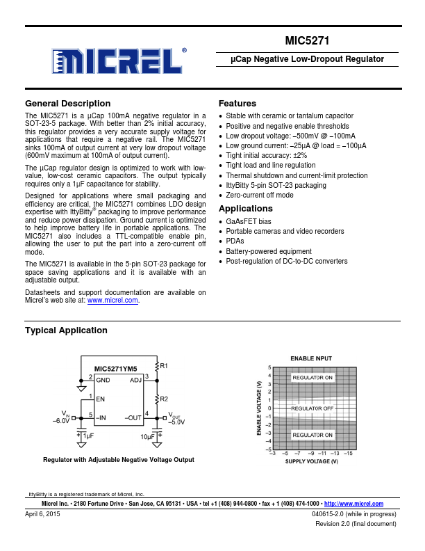 MIC5271 Micrel Semiconductor