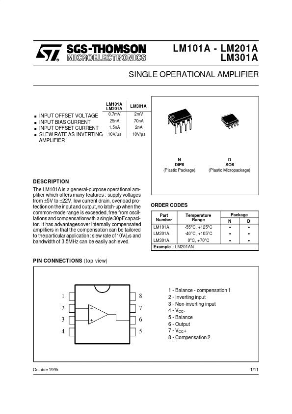 LM301 STMicroelectronics