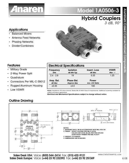 1A0506-3 Anaren Microwave