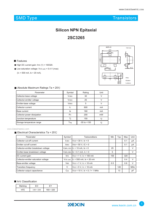 2SC3265 Guangdong Kexin Industrial