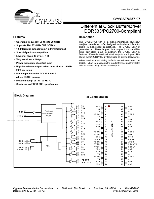CY2SSTV857-27 Cypress Semiconductor