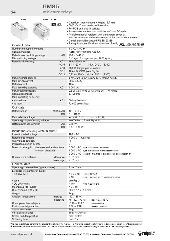 <?=RM85-3011-25-5024?> डेटा पत्रक पीडीएफ