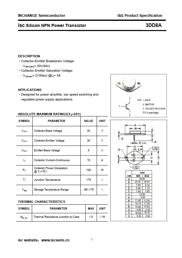 3DD8A Inchange Semiconductor