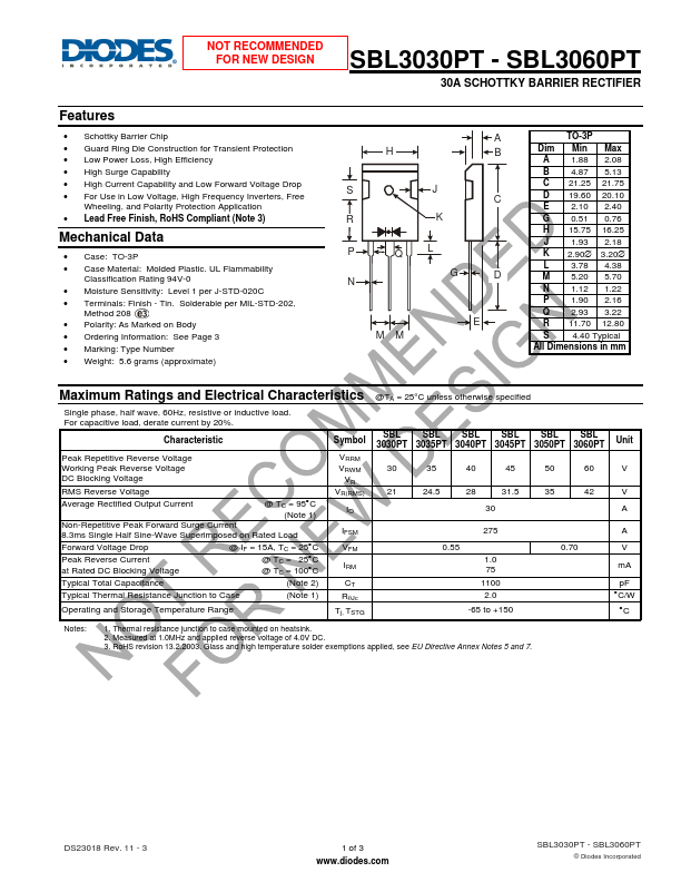 SBL3040PT Diodes