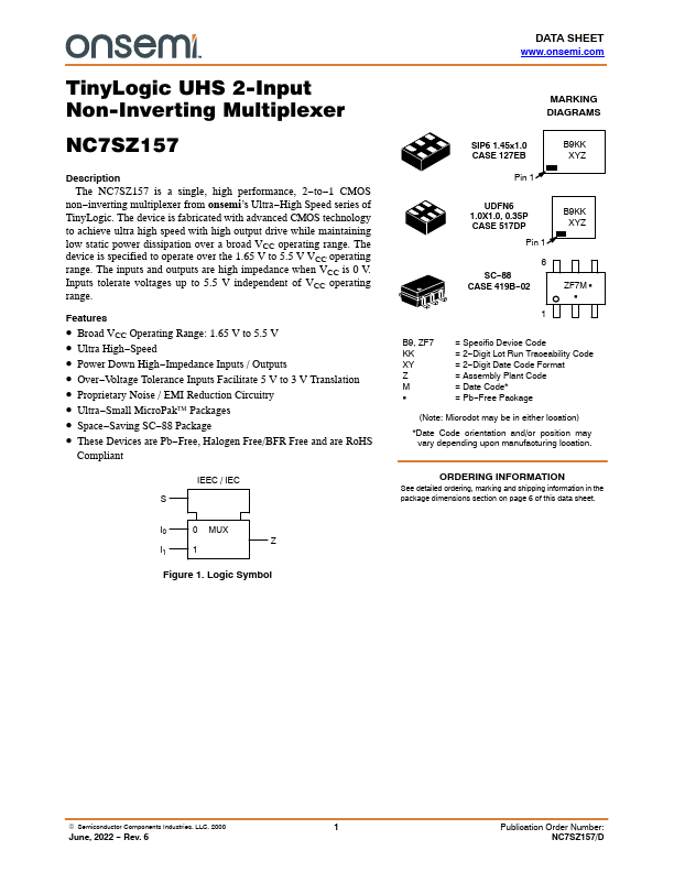 NC7SZ157 ON Semiconductor