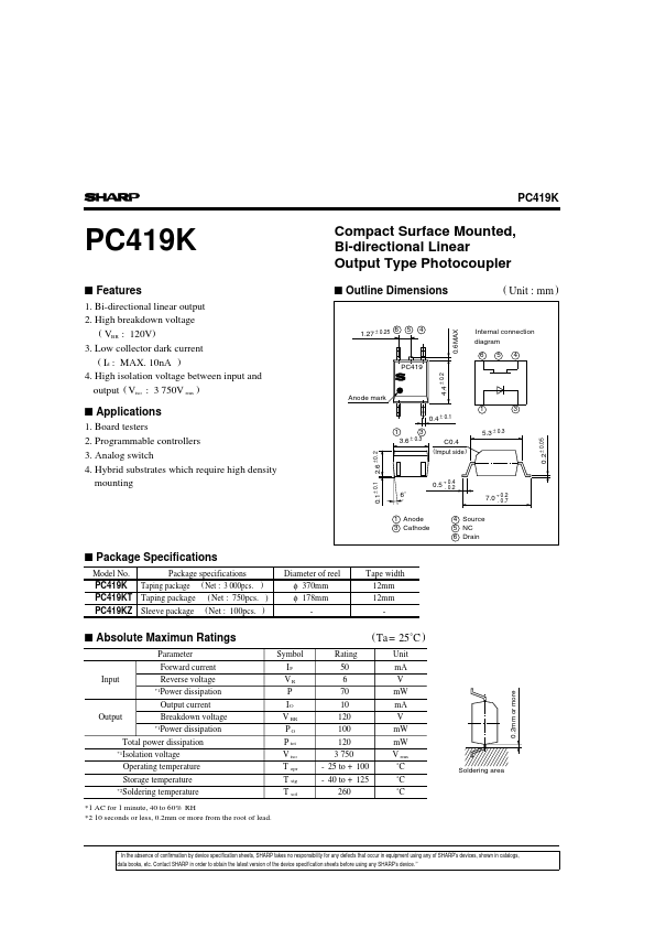 PC419K Sharp Electrionic Components