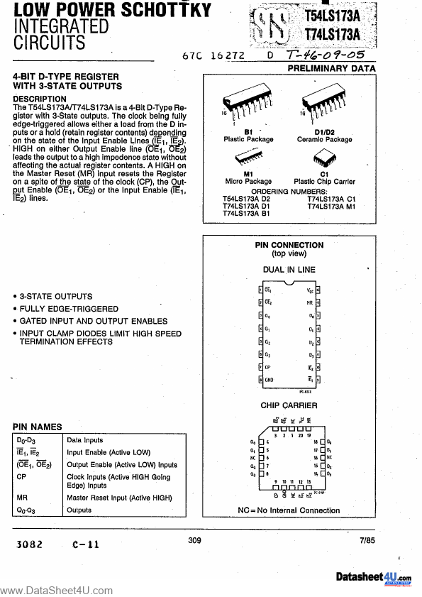 <?=T74LS173A?> डेटा पत्रक पीडीएफ