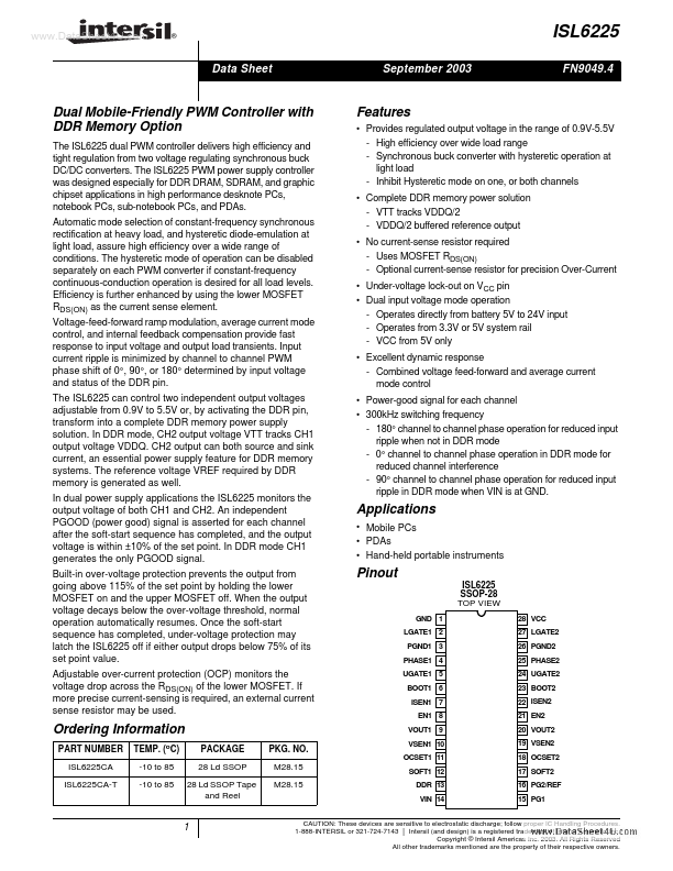 6225CA Intersil Corporation