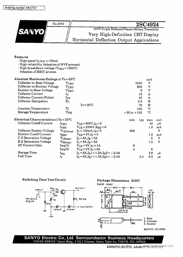 C4924 Sanyo Semicon Device