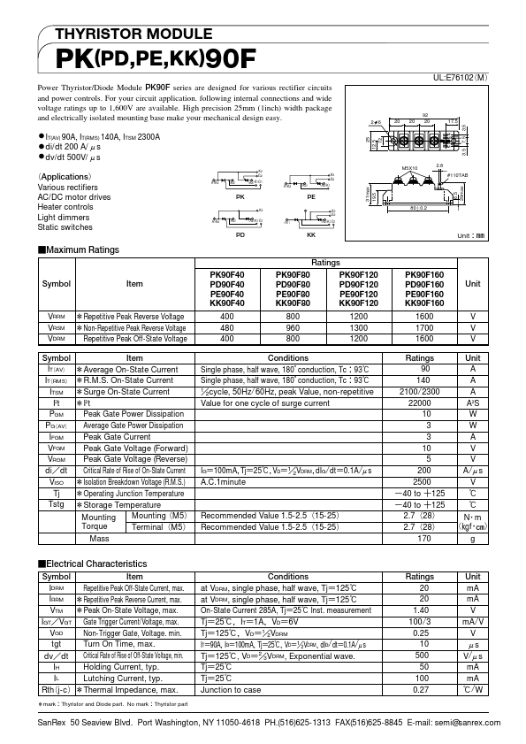 PD90F160 SanRex Corporation