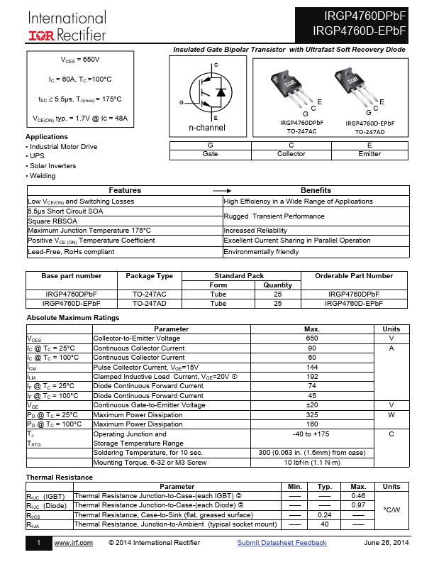 IRGP4760DPbF