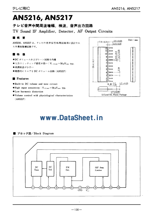 <?=AN5216?> डेटा पत्रक पीडीएफ