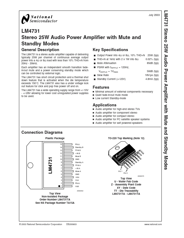 LM4731 National Semiconductor