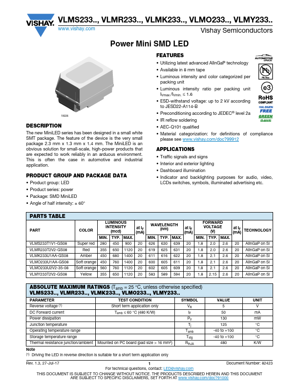 VLMO233U1AA-GS08 Vishay