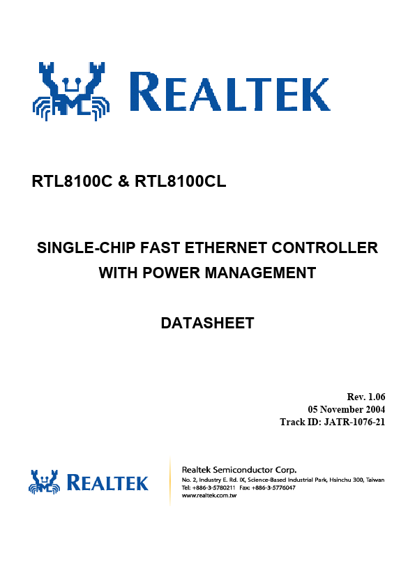 RTL8100CL Realtek Microelectronics