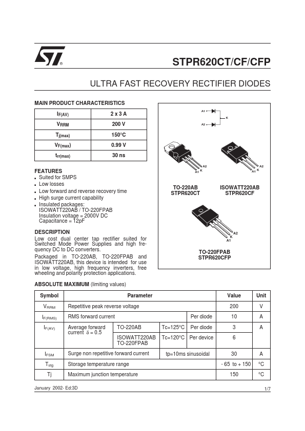 STPR620C ST Microelectronics