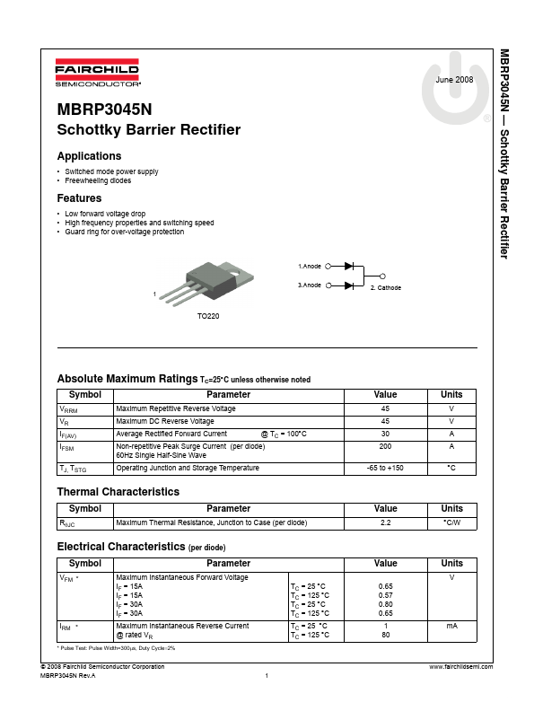 <?=MBRP3045N?> डेटा पत्रक पीडीएफ