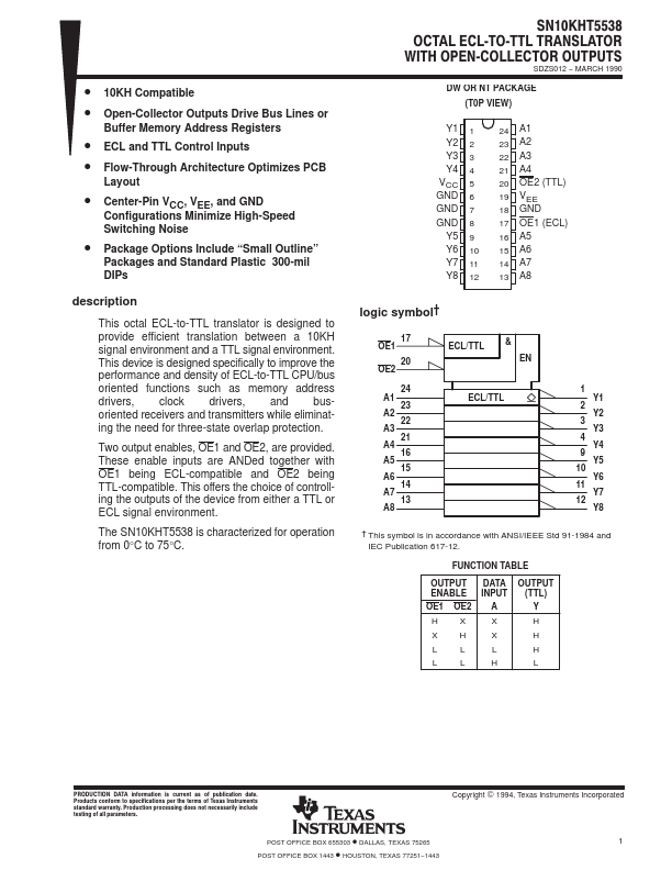 SN10KHT5538 Texas Instruments