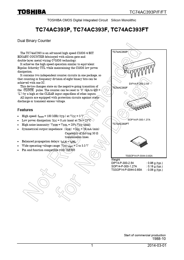 TC74AC393F Toshiba Semiconductor