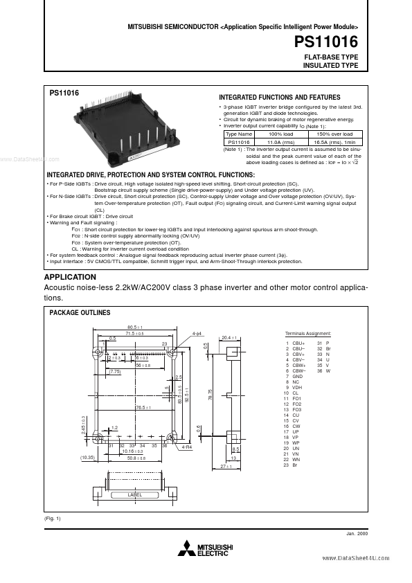 PS11016 Mitsubishi Electric Semiconductor