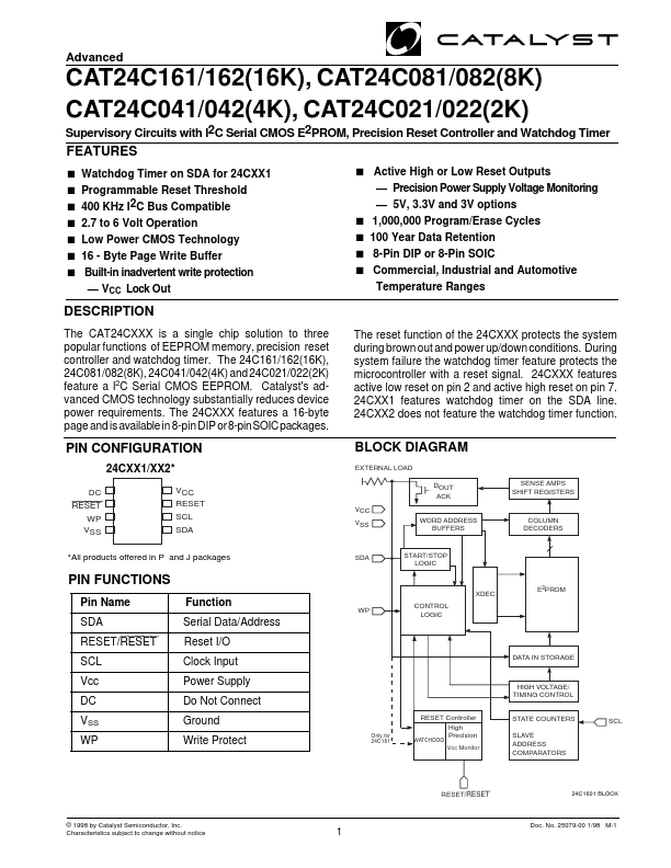 24C021 Catalyst Semiconductor