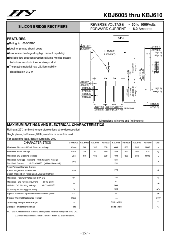 KBJ6005 HY ELECTRONIC