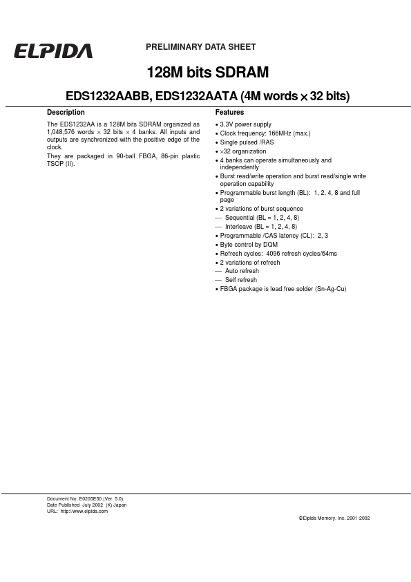 <?=EDS1232AATA?> डेटा पत्रक पीडीएफ