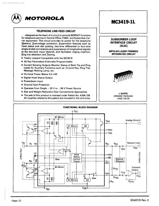 MC3419-1L Motorola