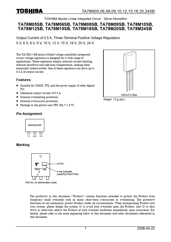 TA78M15SB Toshiba