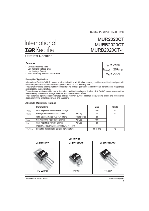 MURB2020CT-1 International Rectifier