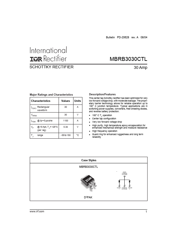 MBRB3030CTL International Rectifier