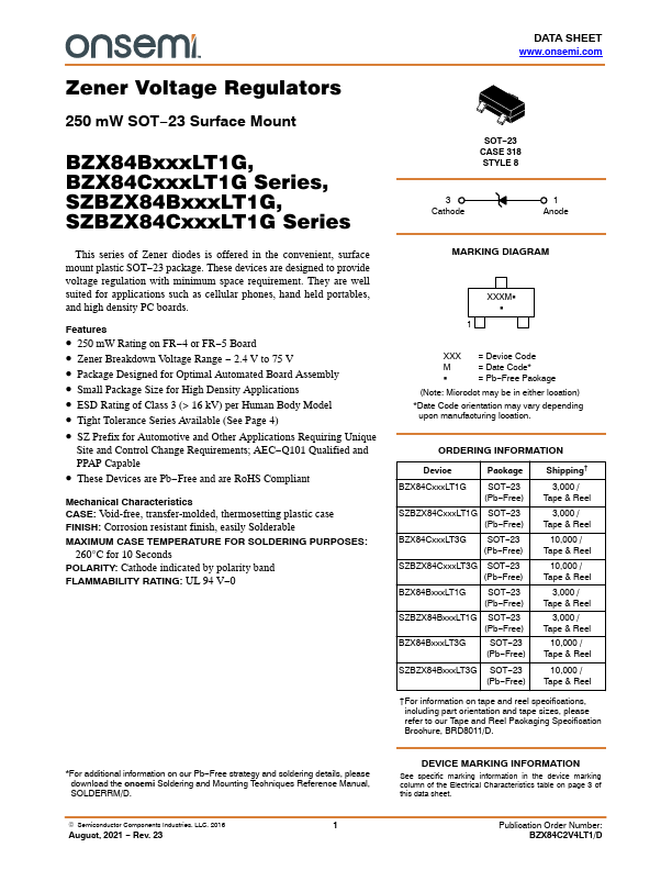 <?=BZX84C20LT1G?> डेटा पत्रक पीडीएफ