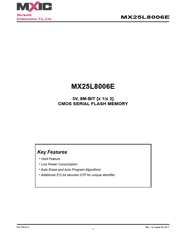 MX25L8006E MXIC