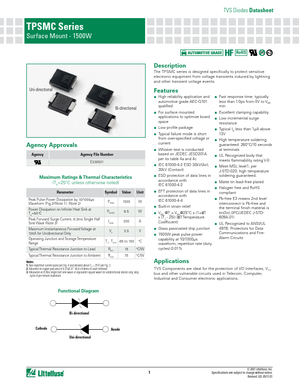 TPSMC100A Littelfuse