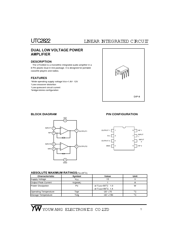 UTC2822 Hangzhou Silan Microelectronics