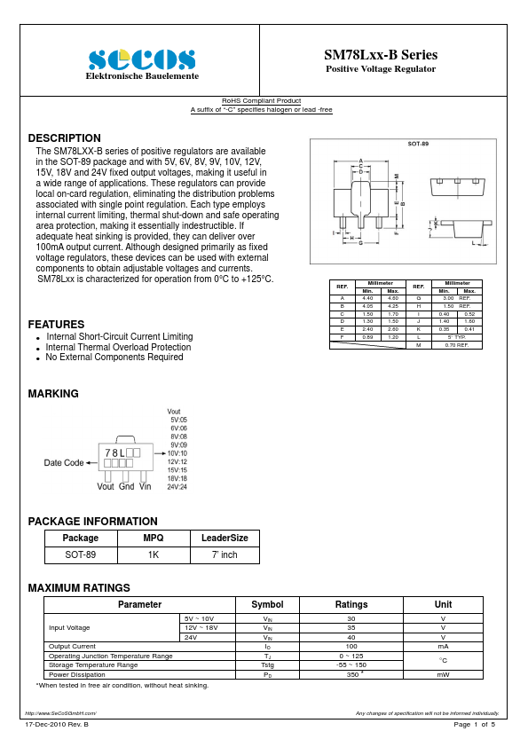 SM78L12-B SeCoS