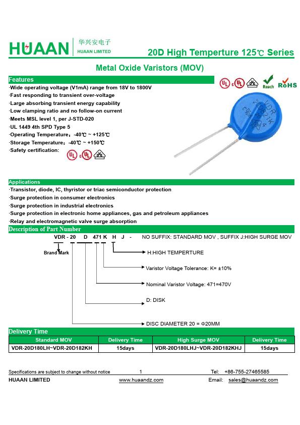 <?=VDR-20D820KHJ?> डेटा पत्रक पीडीएफ